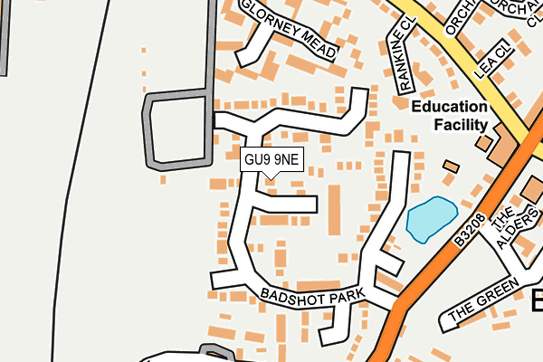 GU9 9NE map - OS OpenMap – Local (Ordnance Survey)