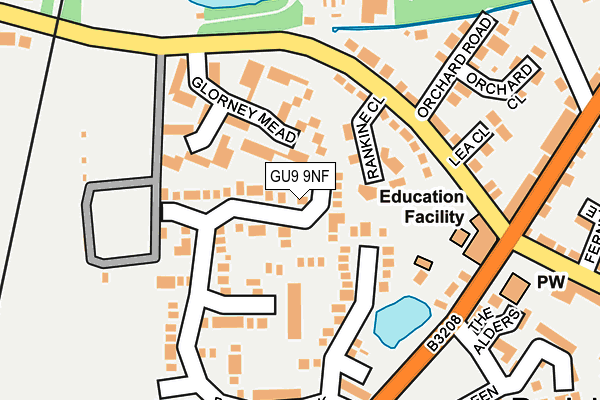 GU9 9NF map - OS OpenMap – Local (Ordnance Survey)