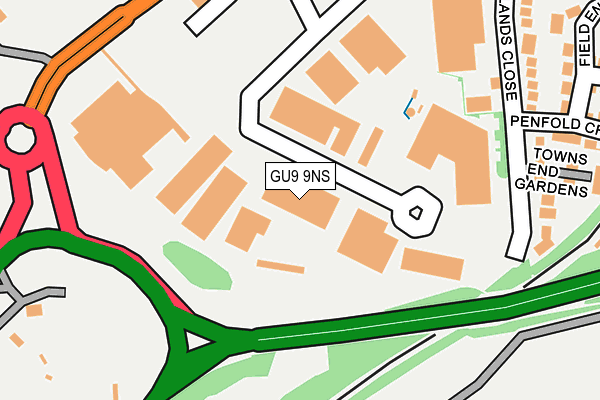 GU9 9NS map - OS OpenMap – Local (Ordnance Survey)