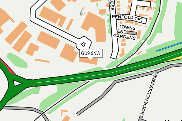 GU9 9NW map - OS OpenMap – Local (Ordnance Survey)