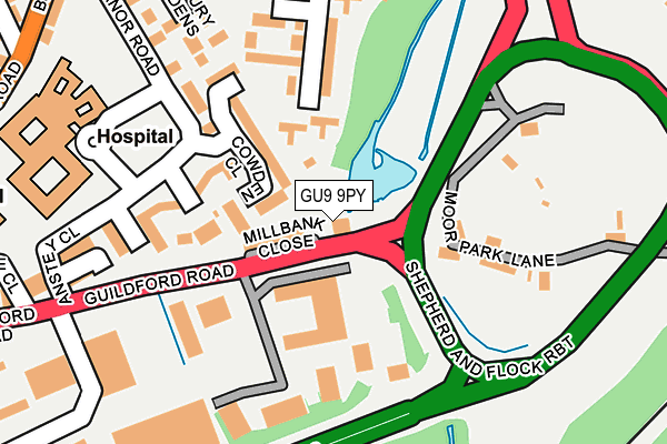 GU9 9PY map - OS OpenMap – Local (Ordnance Survey)