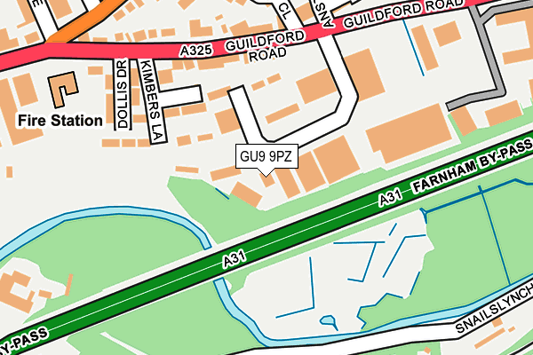 GU9 9PZ map - OS OpenMap – Local (Ordnance Survey)