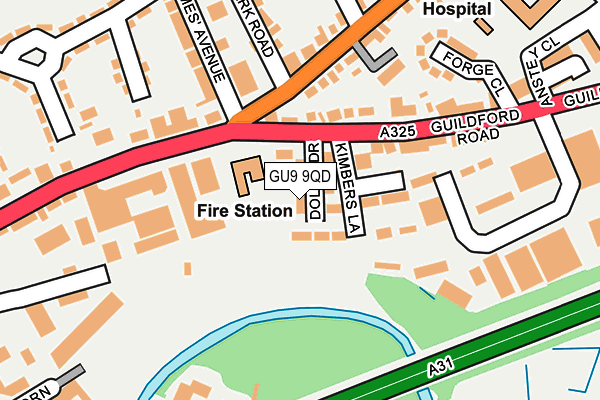 GU9 9QD map - OS OpenMap – Local (Ordnance Survey)