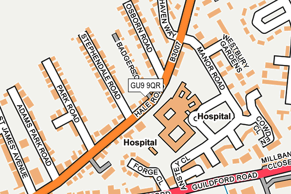 GU9 9QR map - OS OpenMap – Local (Ordnance Survey)