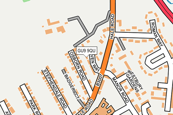 GU9 9QU map - OS OpenMap – Local (Ordnance Survey)