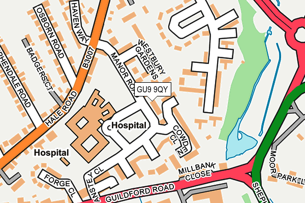 GU9 9QY map - OS OpenMap – Local (Ordnance Survey)