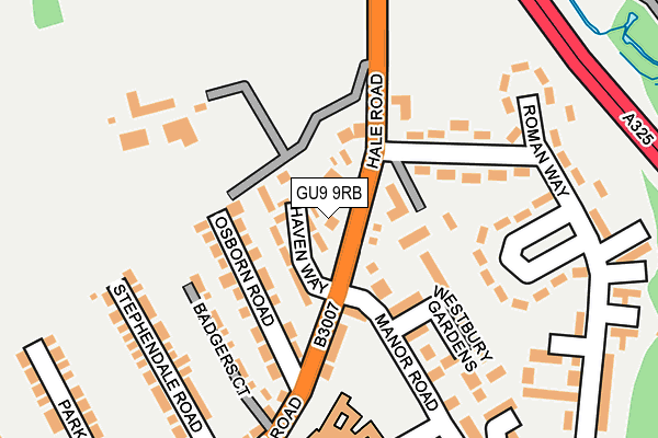 GU9 9RB map - OS OpenMap – Local (Ordnance Survey)