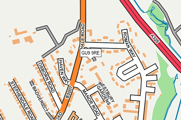 GU9 9RE map - OS OpenMap – Local (Ordnance Survey)