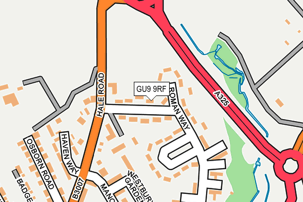 GU9 9RF map - OS OpenMap – Local (Ordnance Survey)