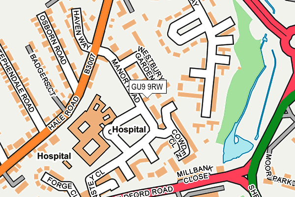 GU9 9RW map - OS OpenMap – Local (Ordnance Survey)