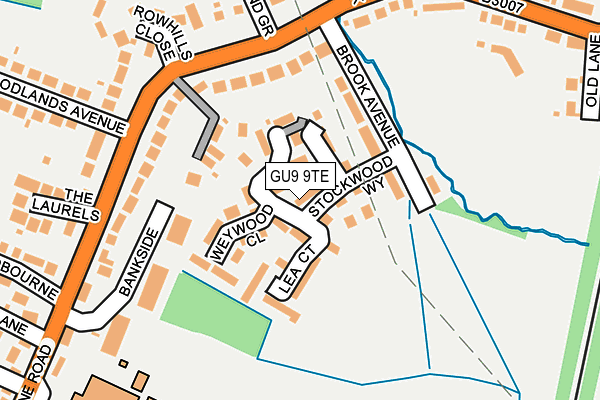 GU9 9TE map - OS OpenMap – Local (Ordnance Survey)