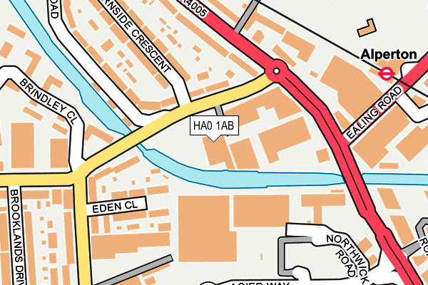 HA0 1AB map - OS OpenMap – Local (Ordnance Survey)