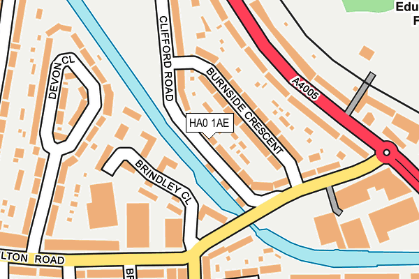 HA0 1AE map - OS OpenMap – Local (Ordnance Survey)