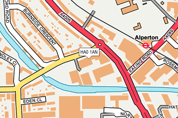 HA0 1AN map - OS OpenMap – Local (Ordnance Survey)