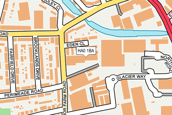 HA0 1BA map - OS OpenMap – Local (Ordnance Survey)