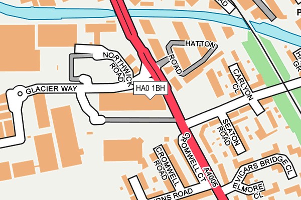 HA0 1BH map - OS OpenMap – Local (Ordnance Survey)