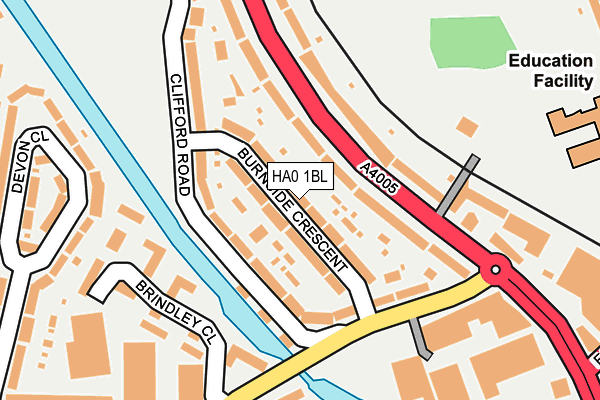 HA0 1BL map - OS OpenMap – Local (Ordnance Survey)
