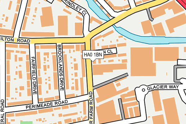 HA0 1BN map - OS OpenMap – Local (Ordnance Survey)