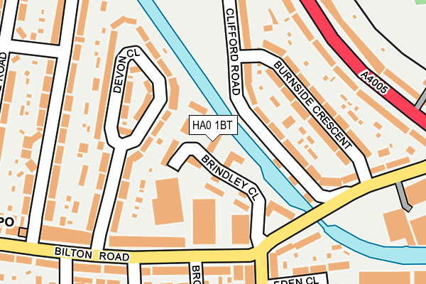 HA0 1BT map - OS OpenMap – Local (Ordnance Survey)