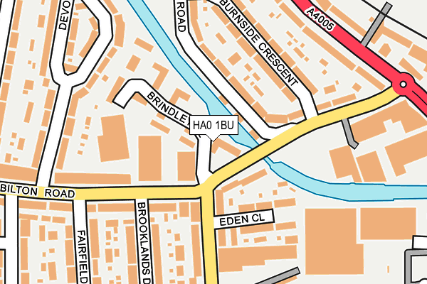HA0 1BU map - OS OpenMap – Local (Ordnance Survey)