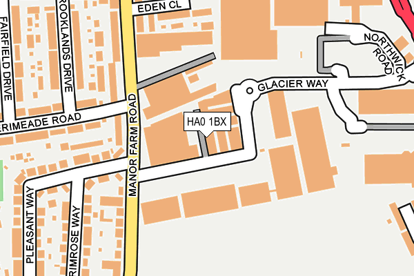 HA0 1BX map - OS OpenMap – Local (Ordnance Survey)