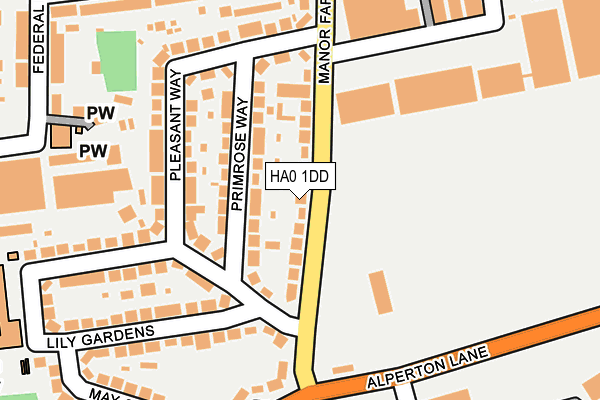 HA0 1DD map - OS OpenMap – Local (Ordnance Survey)