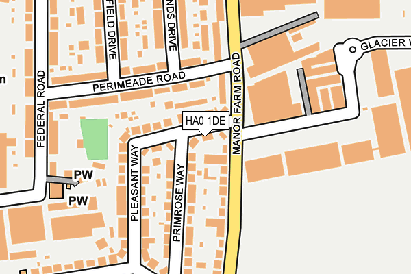 HA0 1DE map - OS OpenMap – Local (Ordnance Survey)