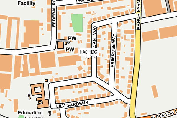 HA0 1DG map - OS OpenMap – Local (Ordnance Survey)