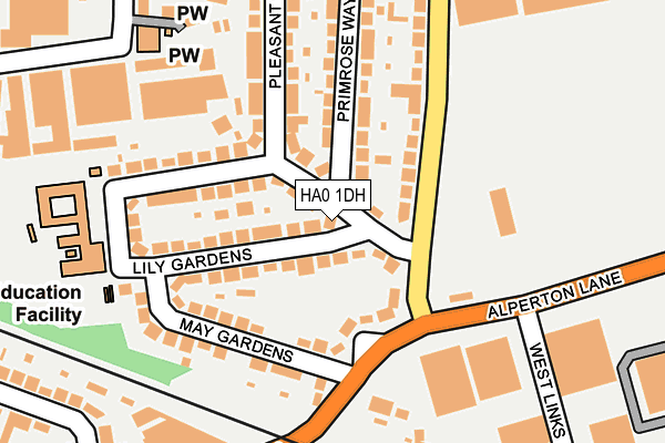HA0 1DH map - OS OpenMap – Local (Ordnance Survey)