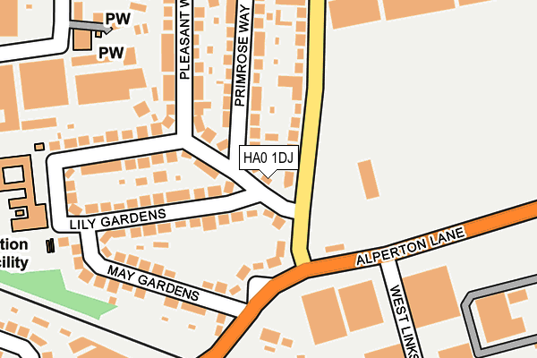 HA0 1DJ map - OS OpenMap – Local (Ordnance Survey)