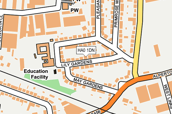 HA0 1DN map - OS OpenMap – Local (Ordnance Survey)