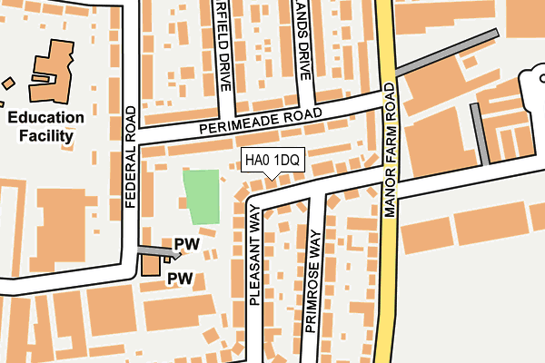 HA0 1DQ map - OS OpenMap – Local (Ordnance Survey)