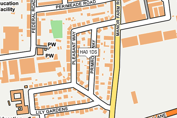 HA0 1DS map - OS OpenMap – Local (Ordnance Survey)