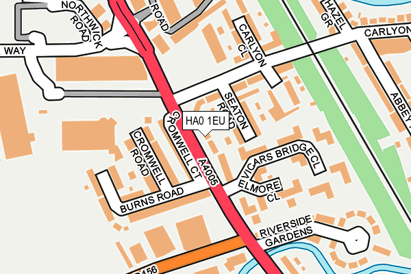 HA0 1EU map - OS OpenMap – Local (Ordnance Survey)
