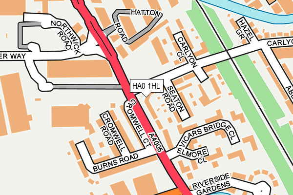 HA0 1HL map - OS OpenMap – Local (Ordnance Survey)