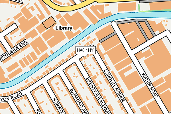 HA0 1HY map - OS OpenMap – Local (Ordnance Survey)