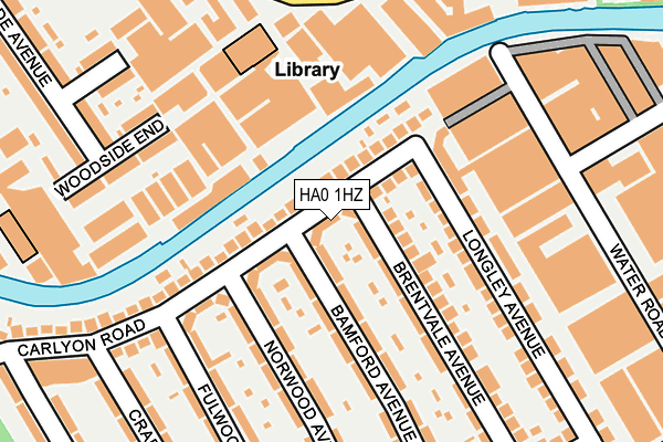 HA0 1HZ map - OS OpenMap – Local (Ordnance Survey)