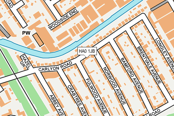 HA0 1JB map - OS OpenMap – Local (Ordnance Survey)