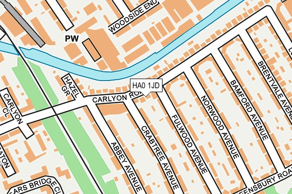 HA0 1JD map - OS OpenMap – Local (Ordnance Survey)