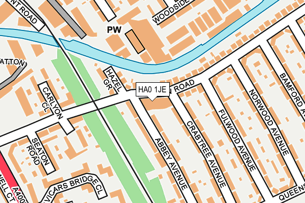HA0 1JE map - OS OpenMap – Local (Ordnance Survey)