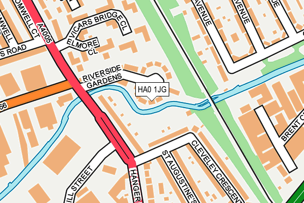 HA0 1JG map - OS OpenMap – Local (Ordnance Survey)