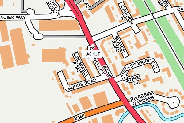 HA0 1JT map - OS OpenMap – Local (Ordnance Survey)
