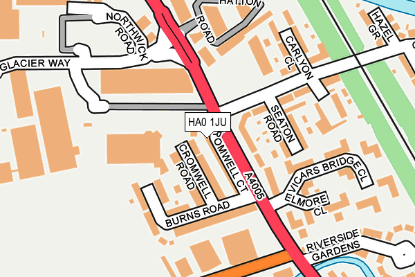 HA0 1JU map - OS OpenMap – Local (Ordnance Survey)