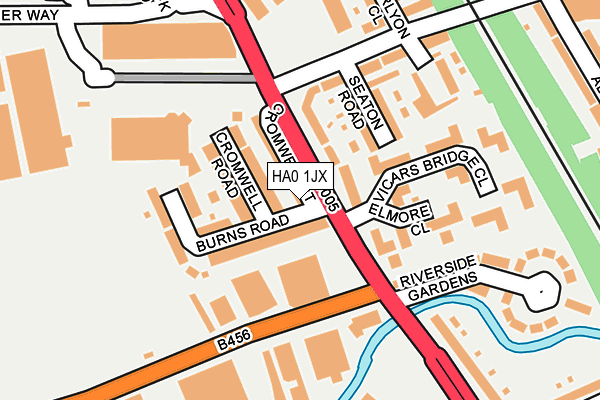 HA0 1JX map - OS OpenMap – Local (Ordnance Survey)