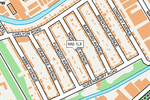HA0 1LX map - OS OpenMap – Local (Ordnance Survey)