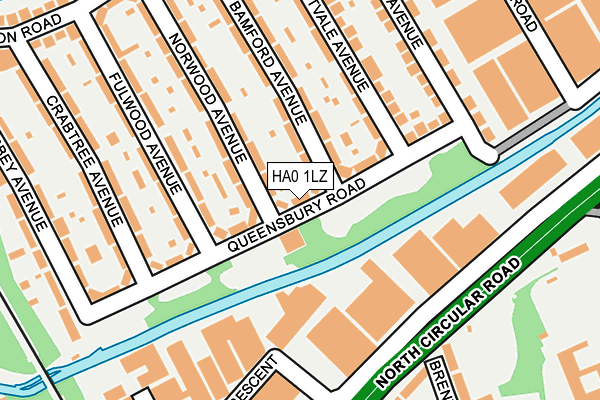 HA0 1LZ map - OS OpenMap – Local (Ordnance Survey)