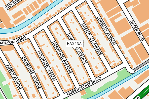 HA0 1NA map - OS OpenMap – Local (Ordnance Survey)