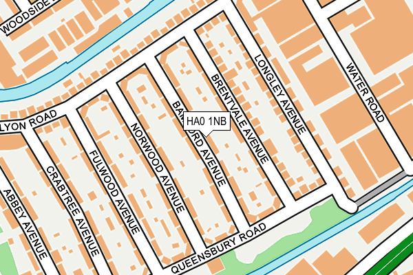 HA0 1NB map - OS OpenMap – Local (Ordnance Survey)