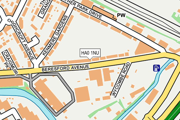 HA0 1NU map - OS OpenMap – Local (Ordnance Survey)