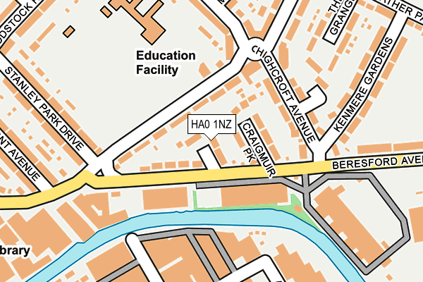 HA0 1NZ map - OS OpenMap – Local (Ordnance Survey)